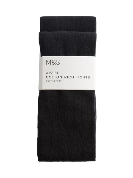 Marks & Spencer Školske čarape s visokim udjelom pamuka (2–16 godina), 2 kom u pakiranju Marks & Spencer crna