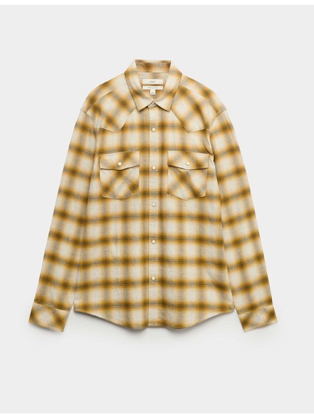 Marks & Spencer Karirana flanelna košulja od čistog pamuka, normalno prileganje Marks & Spencer žuta
