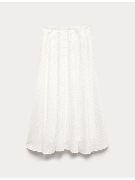 Marks & Spencer Karirana midi suknja s visokim udjelom lyocella Marks & Spencer krem