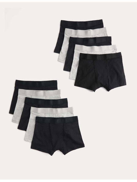 Marks & Spencer Pamučne donje gaće s elastanom, 10 kom u pakiranju (5–16 godina) Marks & Spencer crna