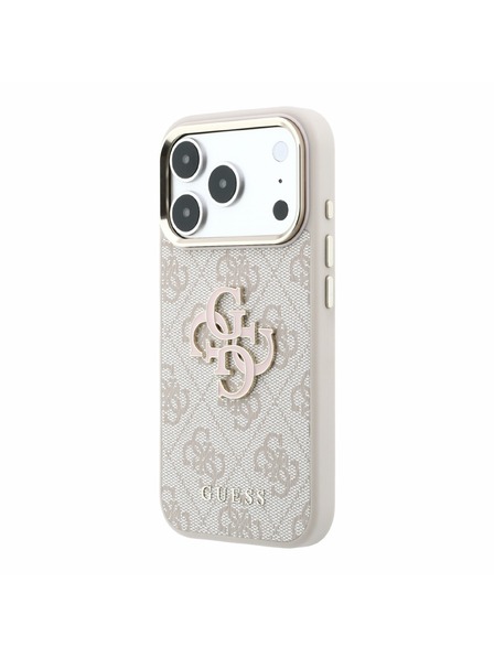 Guess Guess PU 4G Resin Metal Logo Stražnji poklopac za iPhone 18 Pro Max Pink