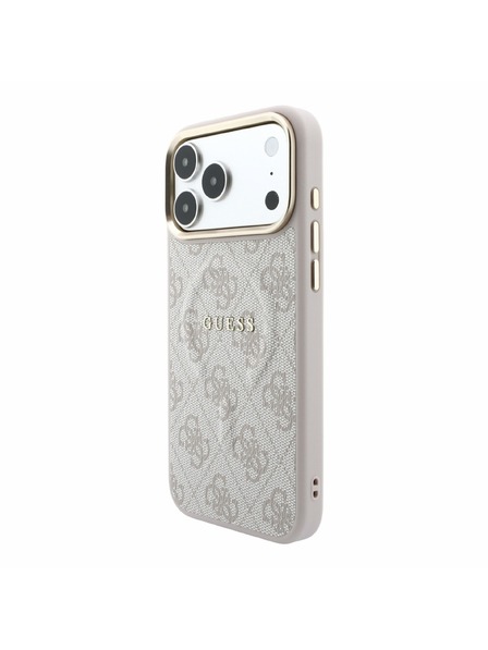 Guess Guess PU Leather 4G Gold Frame Embossed MagSafe Stražnji poklopac za iPhone 18 Pro Max Pink