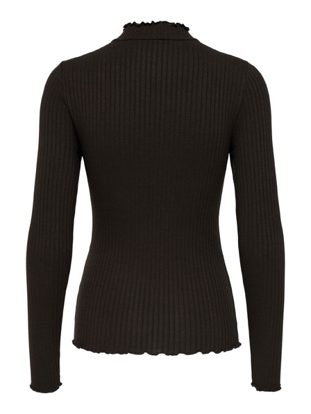 Jacqueline de Yong Majica s dugim rukavima FRANSISKA black coffee
