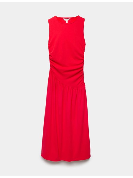Marks & Spencer Jerseyska nabrana midi haljina s nižom linijom struka Marks & Spencer crvena