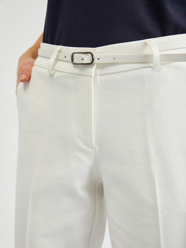 Orsay Bijele ženske skraćene hlače s remenom ORSAY