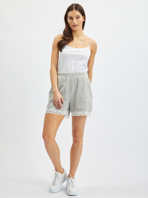 Orsay Svjetlosive ženske sportske kratke hlače s čipkom ORSAY