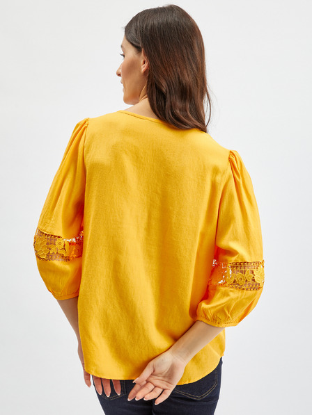 Orsay Narančasta ženska bluza s čipkom ORSAY