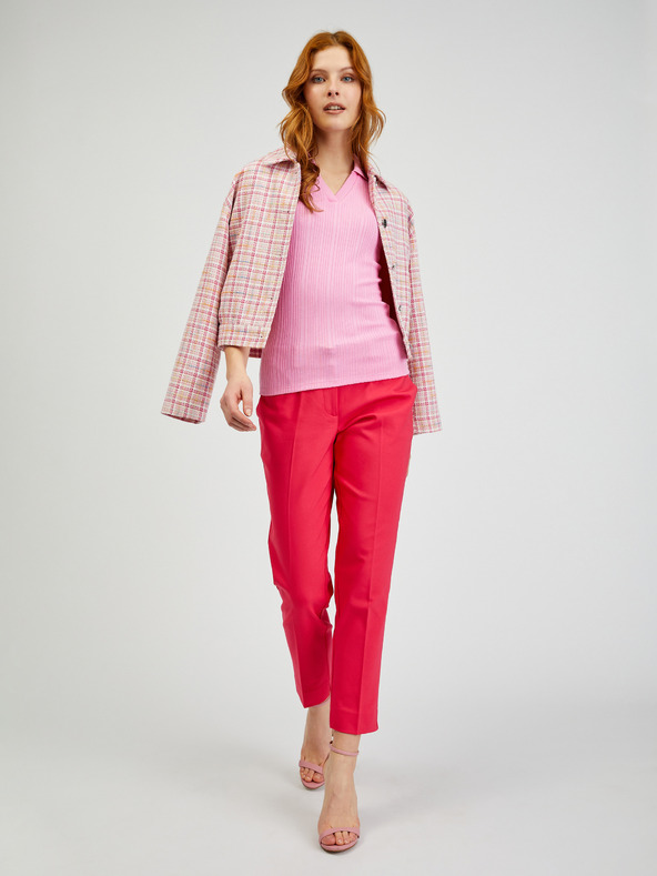 Orsay Ružičasta ženska rebrasta polo majica ORSAY