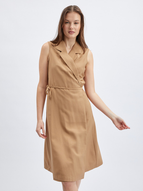 Orsay Svjetlosmeđa ženska haljina na preklop ORSAY