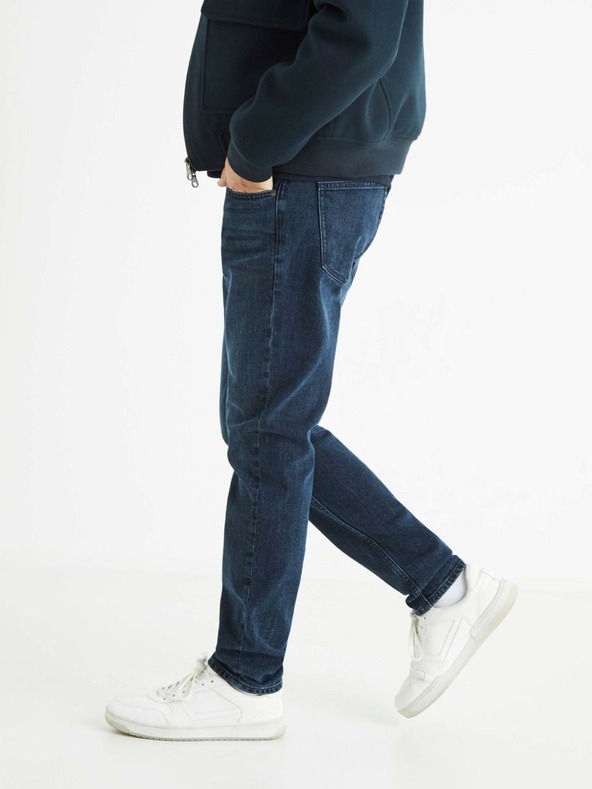 Celio Tamnoplave muške slim fit traperice Celio C25 Bostone