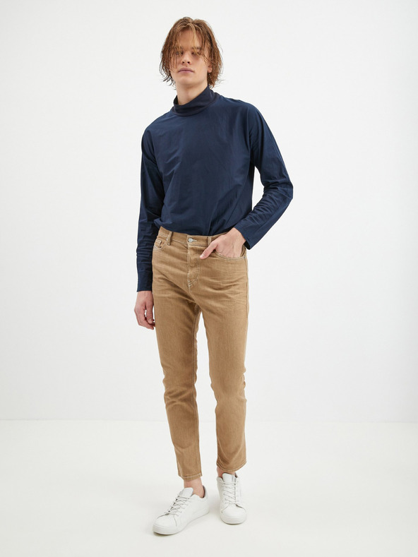 Diesel Smeđe muške skraćene uske traperice Diesel