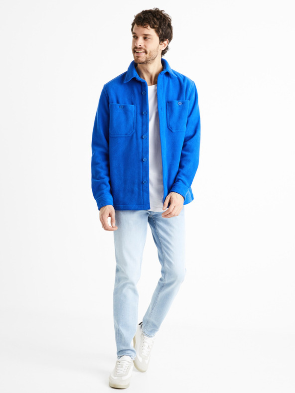 Celio Svijetloplave muške slim fit traperice Celio C25 Dobleach