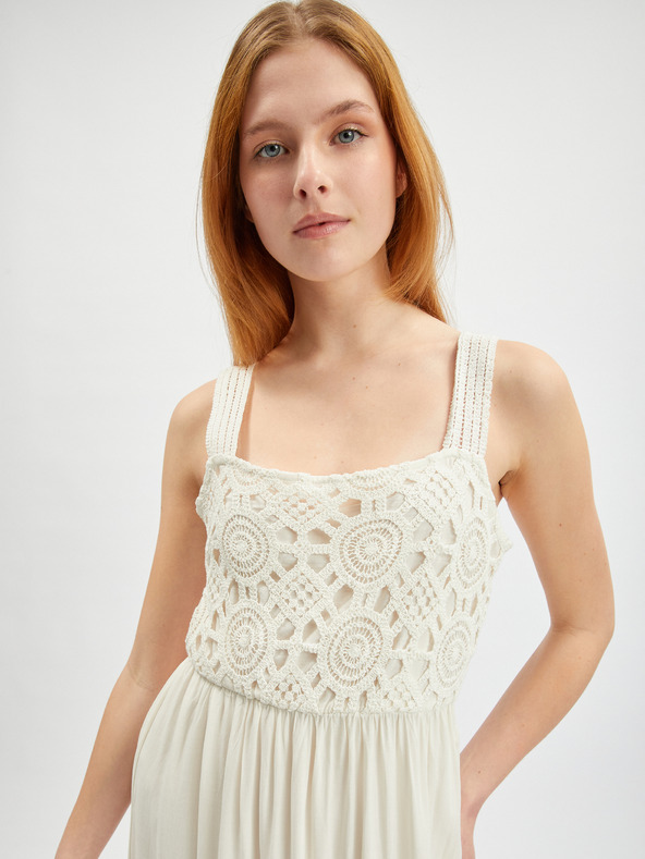 Orsay Krem ženska duga haljina ORSAY