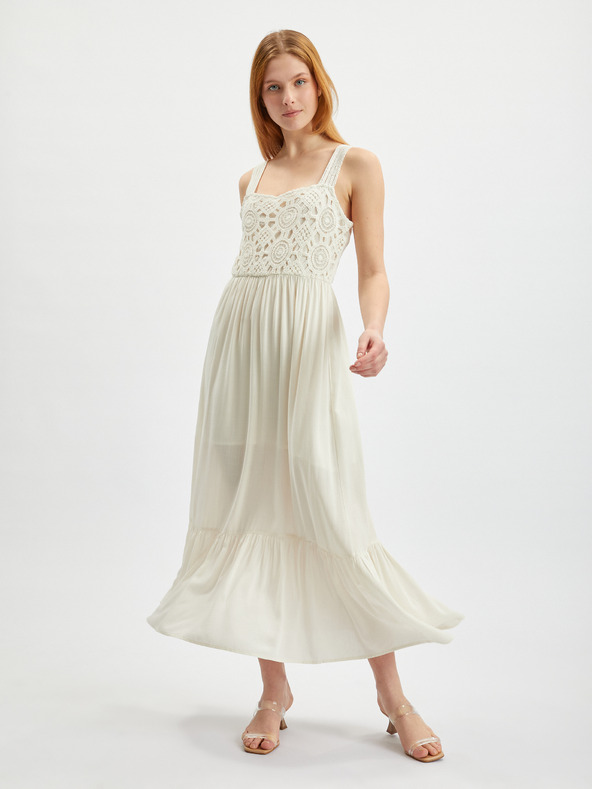 Orsay Krem ženska duga haljina ORSAY