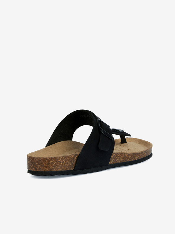 Geox Crne ženske kožne japanke Geox