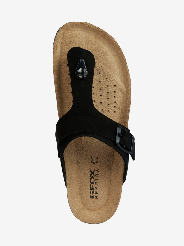 Geox Crne ženske kožne japanke Geox