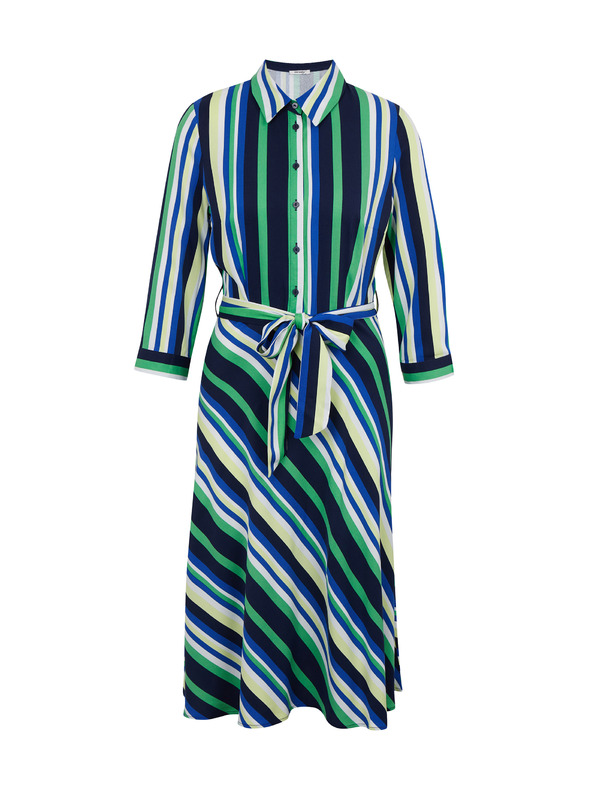 Orsay Zeleno-plava ženska prugasta košulja-haljina ORSAY
