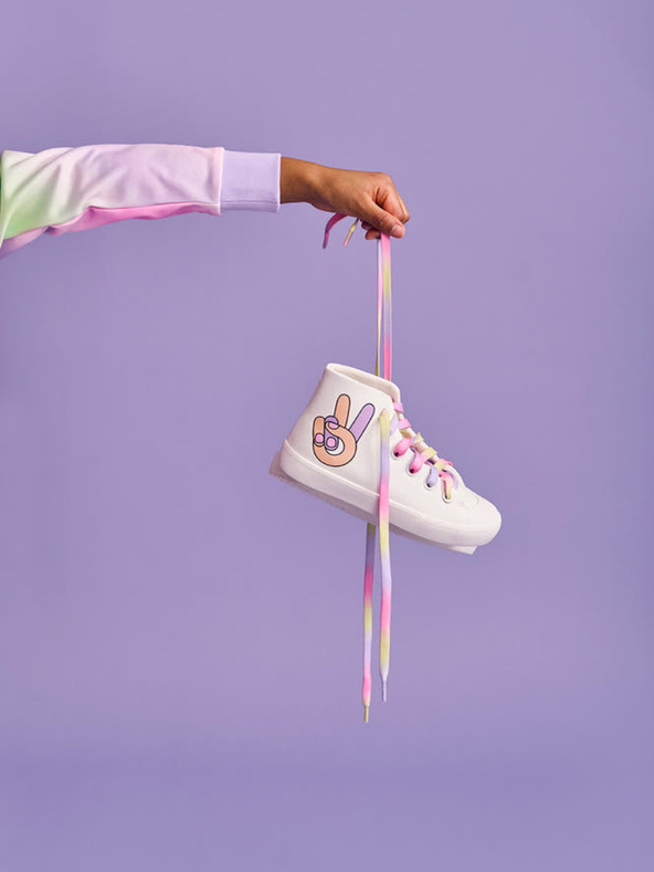 Reima Bijele Reima Peace visoke tenisice za djevojčice do gležnja