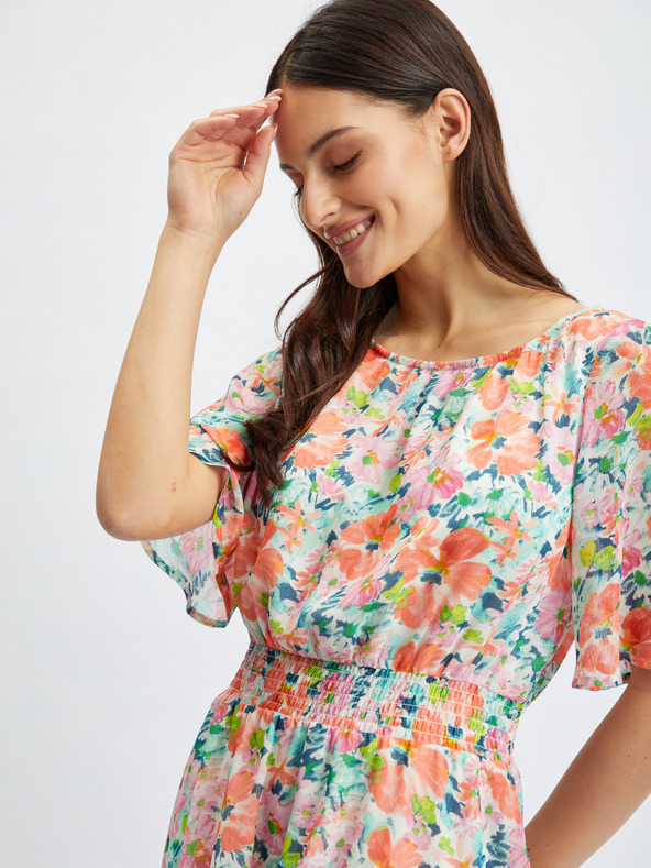 Orsay Crveno-krem ženska haljina cvjetnog uzorka ORSAY