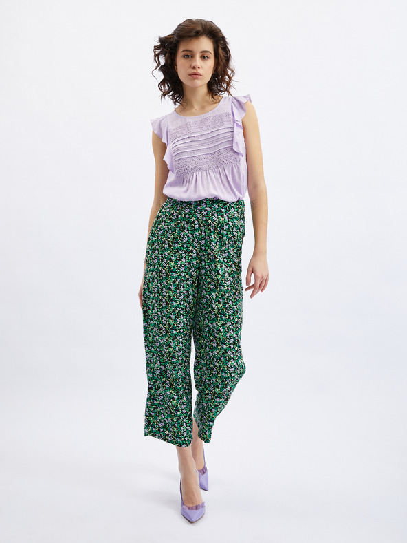 Orsay Crno-zelene ženske skraćene hlače cvjetnog uzorka ORSAY