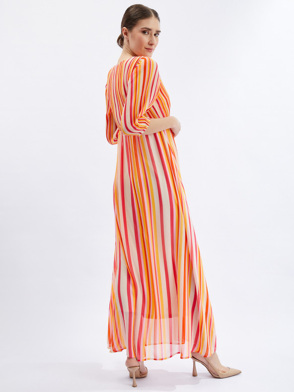 Orsay Ružičasto-narančasta ženska prugasta duga haljina ORSAY