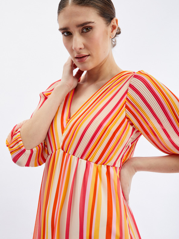Orsay Ružičasto-narančasta ženska prugasta duga haljina ORSAY