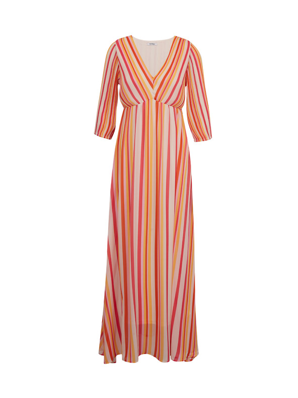 Orsay Ružičasto-narančasta ženska prugasta duga haljina ORSAY