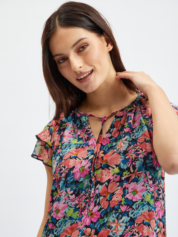 Orsay Crveno-crna ženska bluza cvjetnog uzorka ORSAY