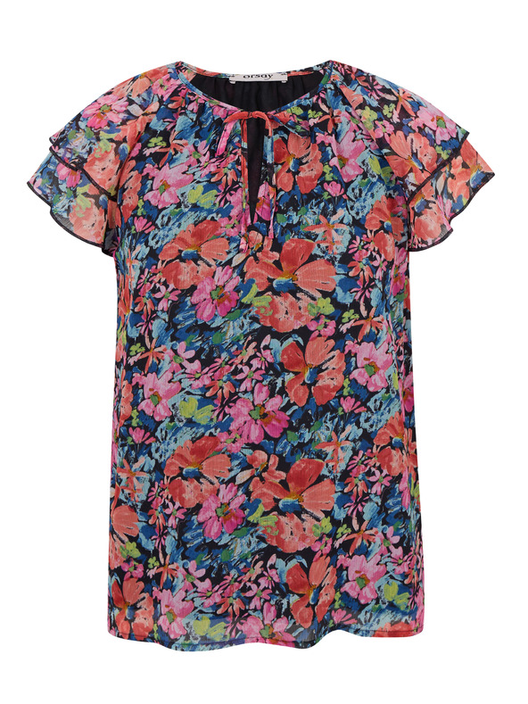 Orsay Crveno-crna ženska bluza cvjetnog uzorka ORSAY