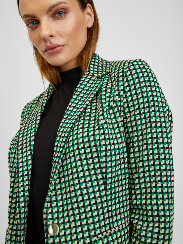 Orsay Bijelo-zeleni ženski sako na kockice ORSAY