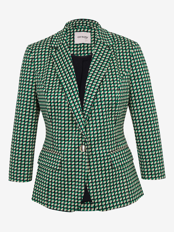 Orsay Bijelo-zeleni ženski sako na kockice ORSAY