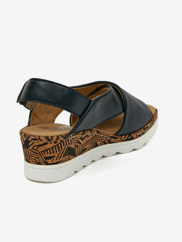Rieker Rieker tamnoplave ženske sandale na wedge