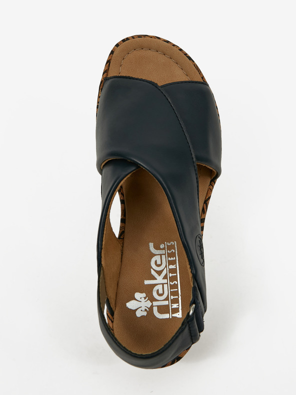 Rieker Rieker tamnoplave ženske sandale na wedge