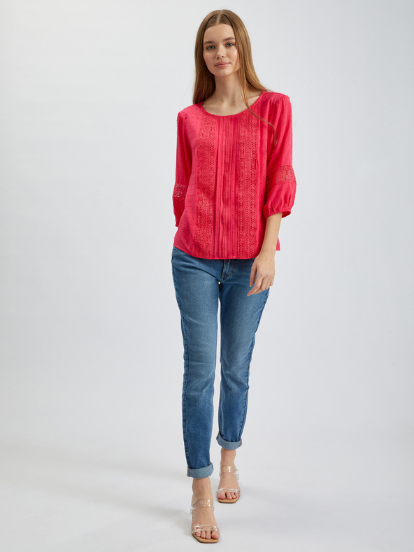 Orsay Tamnoružičasta ženska bluza s čipkom ORSAY