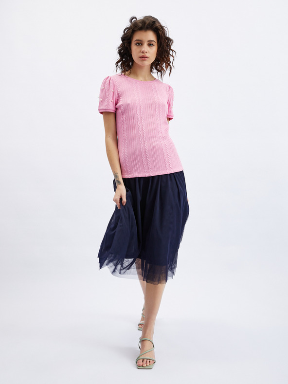 Orsay Ružičasta ženska majica s ukrasnim detaljima ORSAY