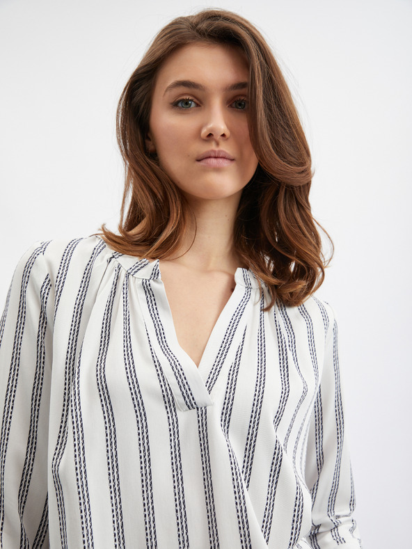 Orsay Sivo-bijela ženska prugasta bluza ORSAY