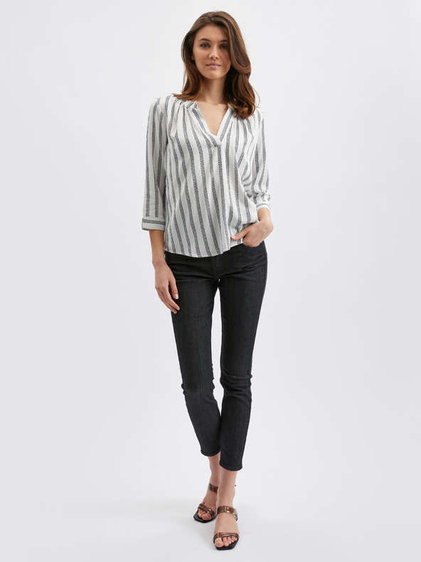 Orsay Sivo-bijela ženska prugasta bluza ORSAY