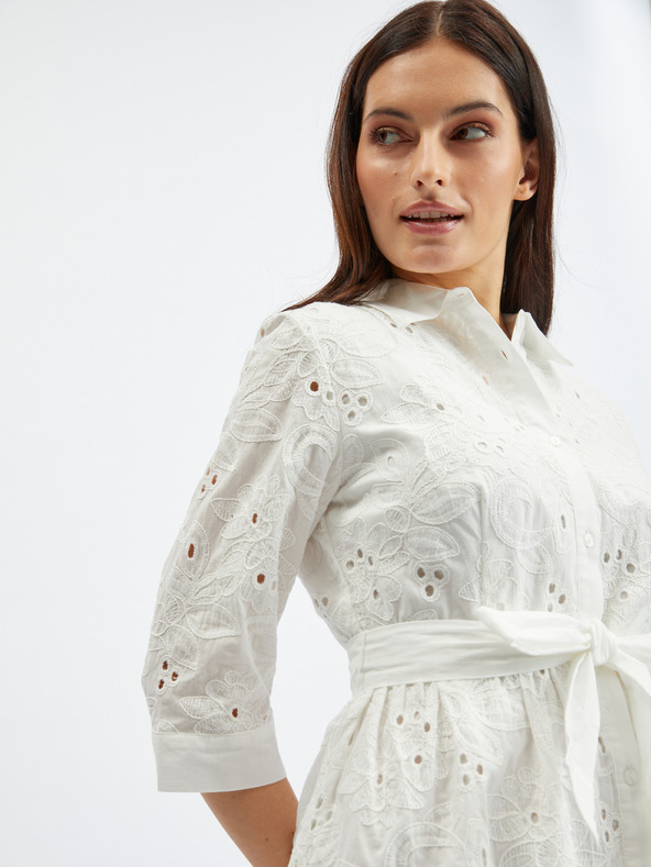 Orsay Bijele prugaste košuljaste haljine ORSAY