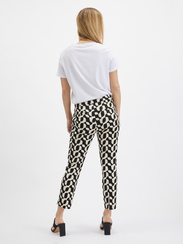 Orsay Krem-crne ženske hlače s uzorkom ORSAY