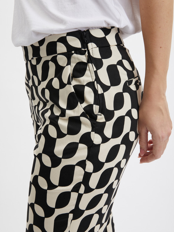 Orsay Krem-crne ženske hlače s uzorkom ORSAY