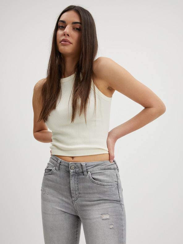 ONLY Svijetlo sive ženske skinny fit traperice s poderanim efektom SAMO Blush