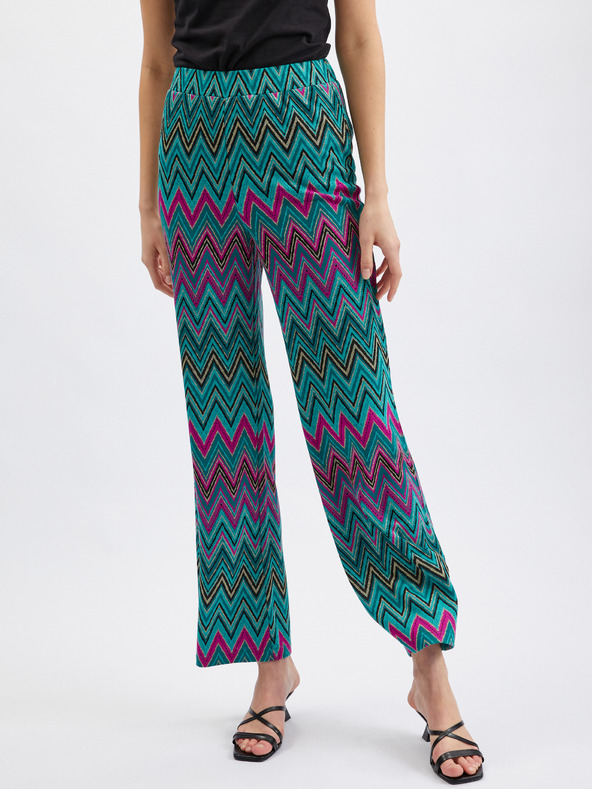 Orsay Ružičasto-zelene ženske hlače s uzorkom ORSAY