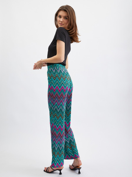 Orsay Ružičasto-zelene ženske hlače s uzorkom ORSAY