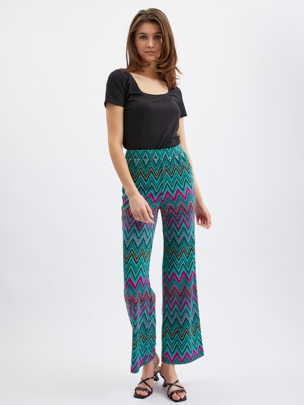 Orsay Ružičasto-zelene ženske hlače s uzorkom ORSAY