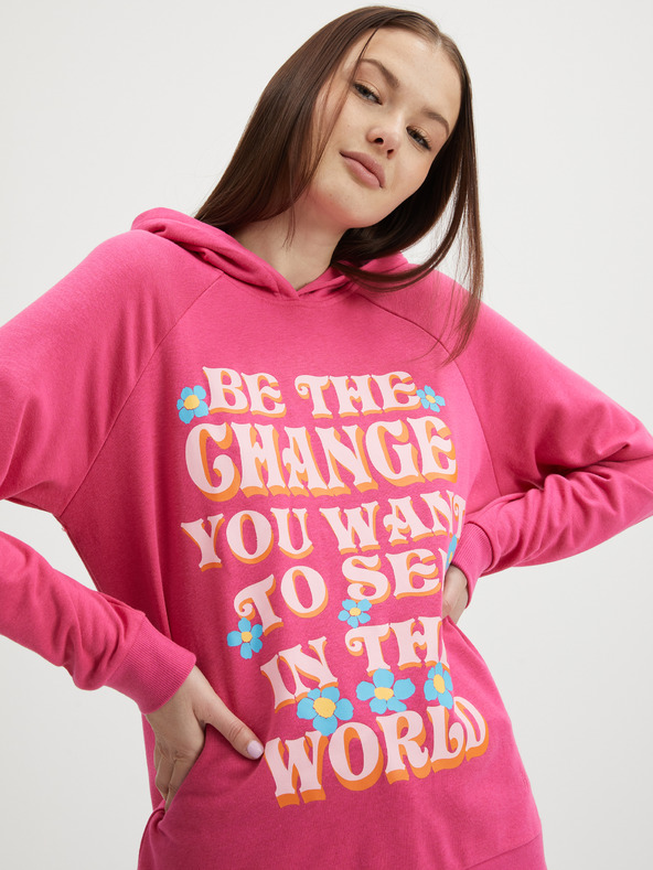 Noisy May Tamno roza ženska majica s kapuljačom Noisy May Milly