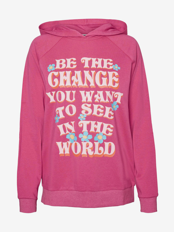 Noisy May Tamno roza ženska majica s kapuljačom Noisy May Milly