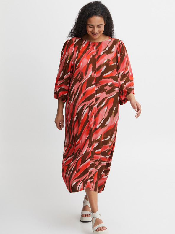 Fransa Smeđe-crvena ženska maxi haljina s uzorkom marke Fransa