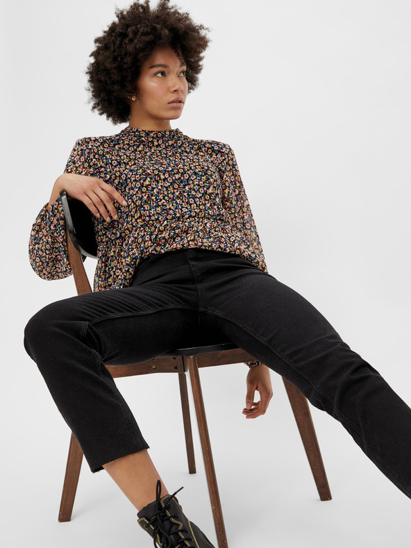 Pieces Crne skraćene traperice ravnog kroja Pieces Luna