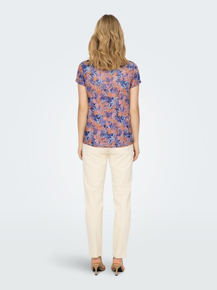 ONLY Narančasto-plava cvjetna majica SAMO Rilla