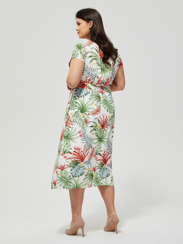 Moodo Bijela ljetna haljina s Moodo tropskim uzorkom